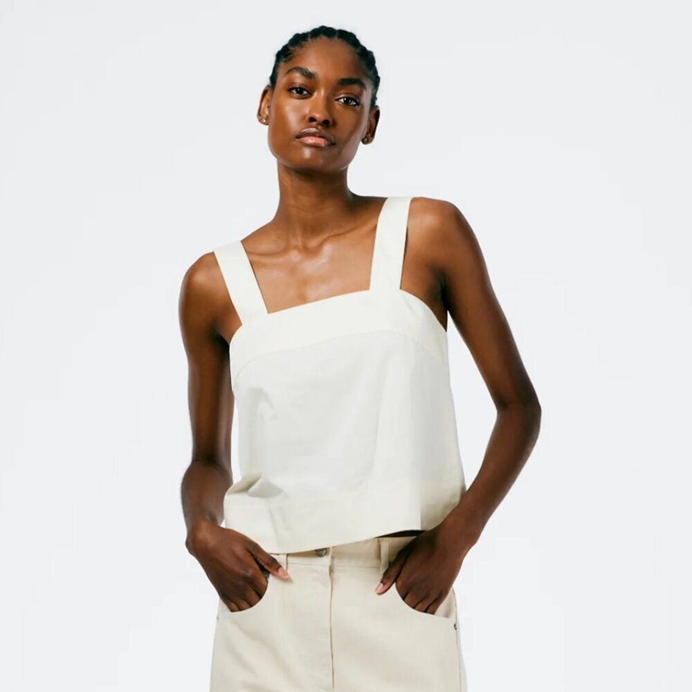 NWT Tibi Eco Poplin Strappy Top